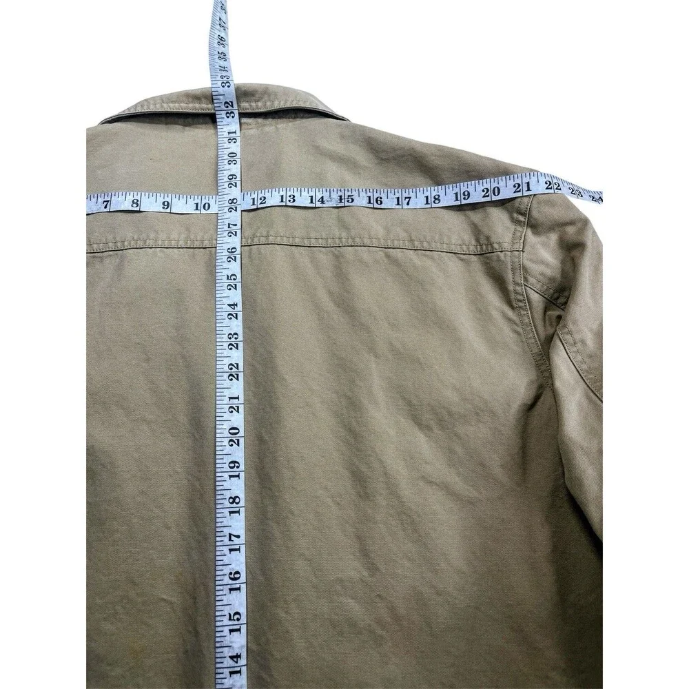 J.Crew Men's Canvas Chore Shirt Jacket Tan Lined Size XL 60587 Utility Field